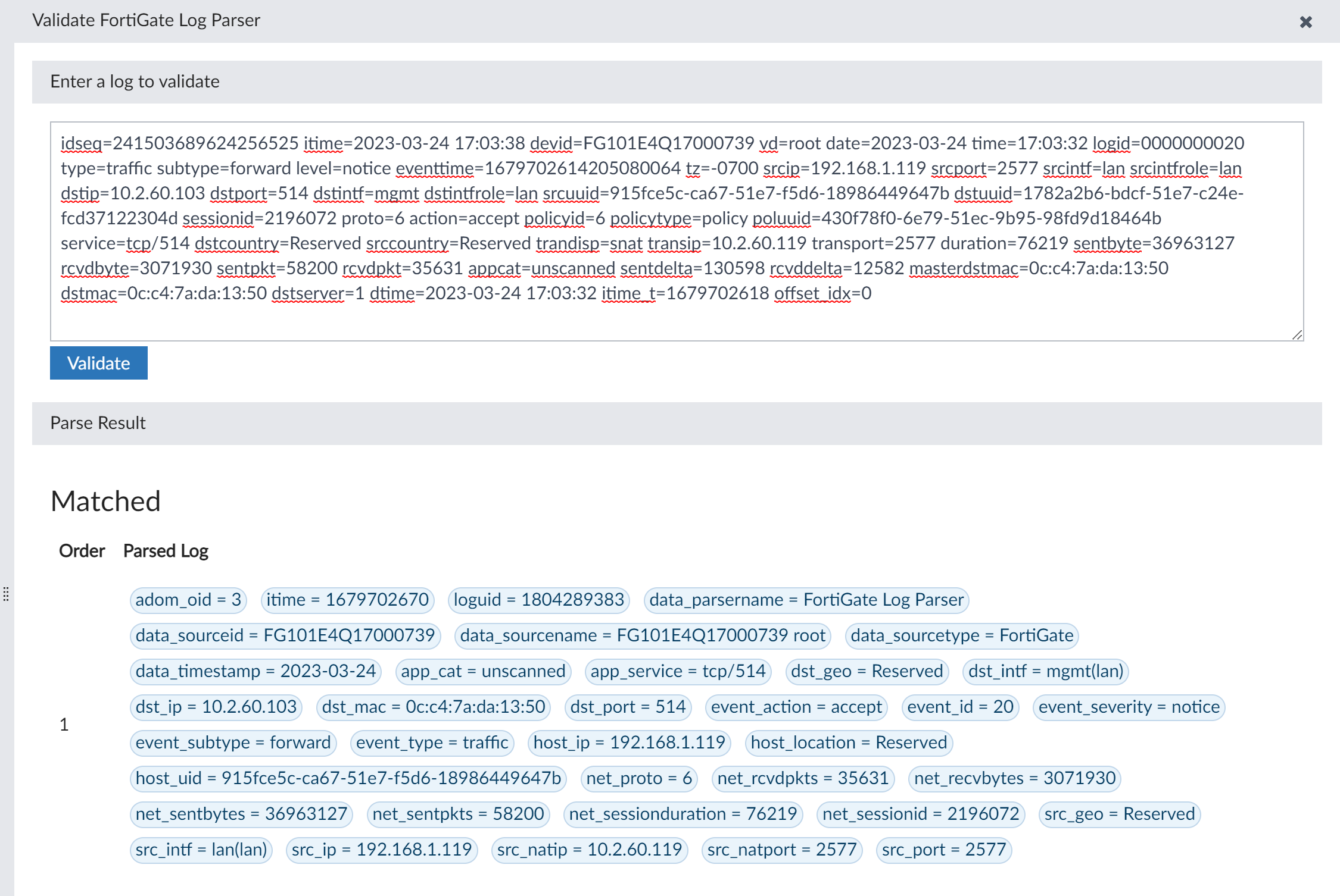 Support parsing and addition of thirdparty application logs to the